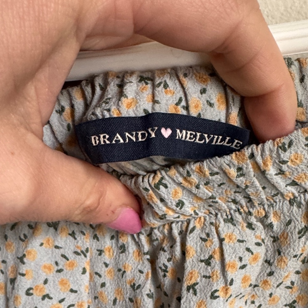 Brandy Melville Izzy Light Blue Floral Maxi Skirt Sz S - Picture 2 of 5